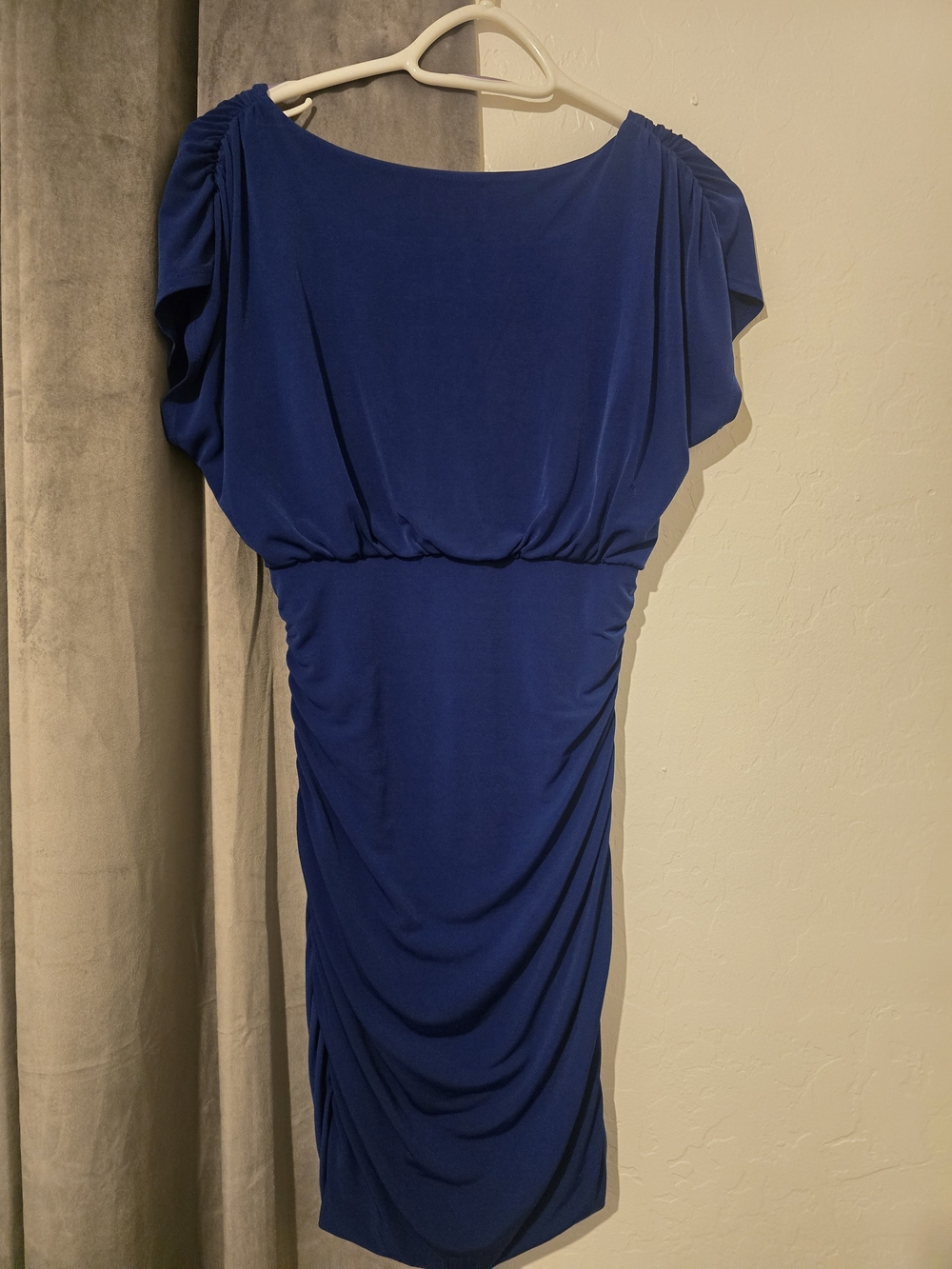 Sweet Storm Ruched Mini Dress in Blue Size Medium